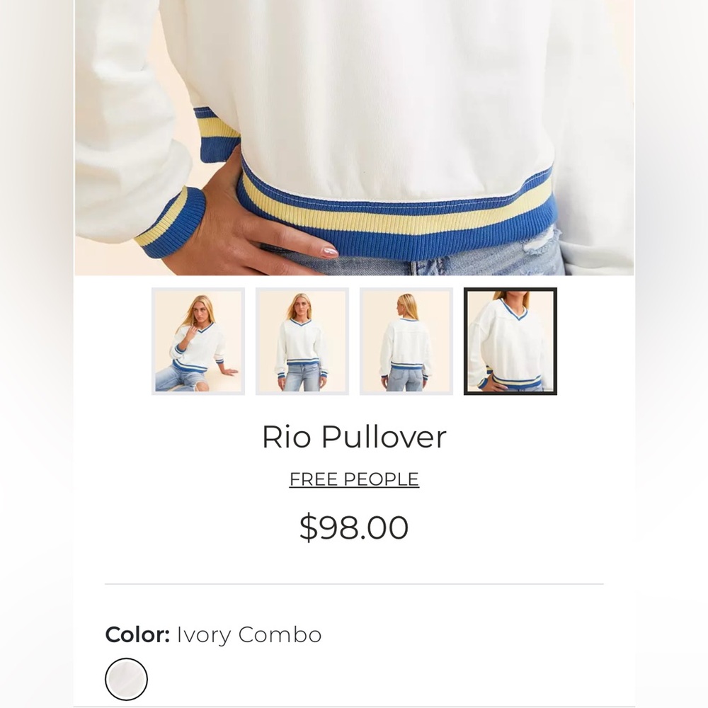 Free People Rio Pullover (100% Cotton) - size S - Picture 5 of 11